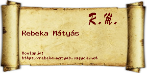 Rebeka Mátyás névjegykártya
